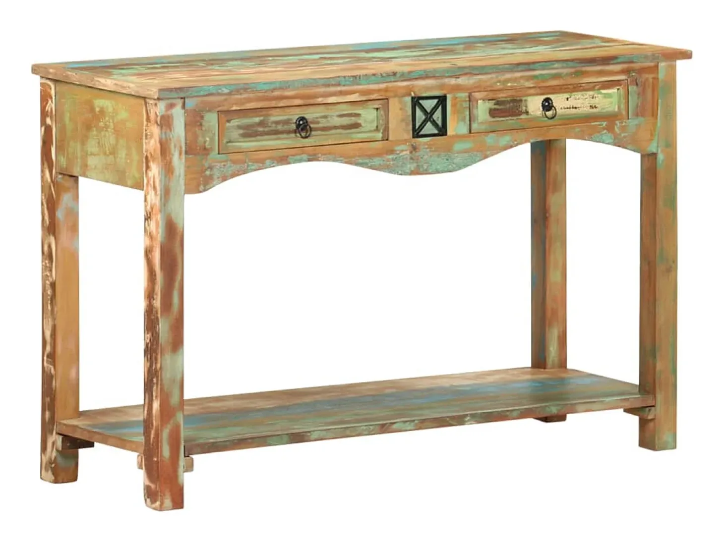 Mesa consola madera maciza reciclada 120x40x75 cm