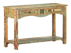 Mesa consola madera maciza reciclada 120x40x75 cm