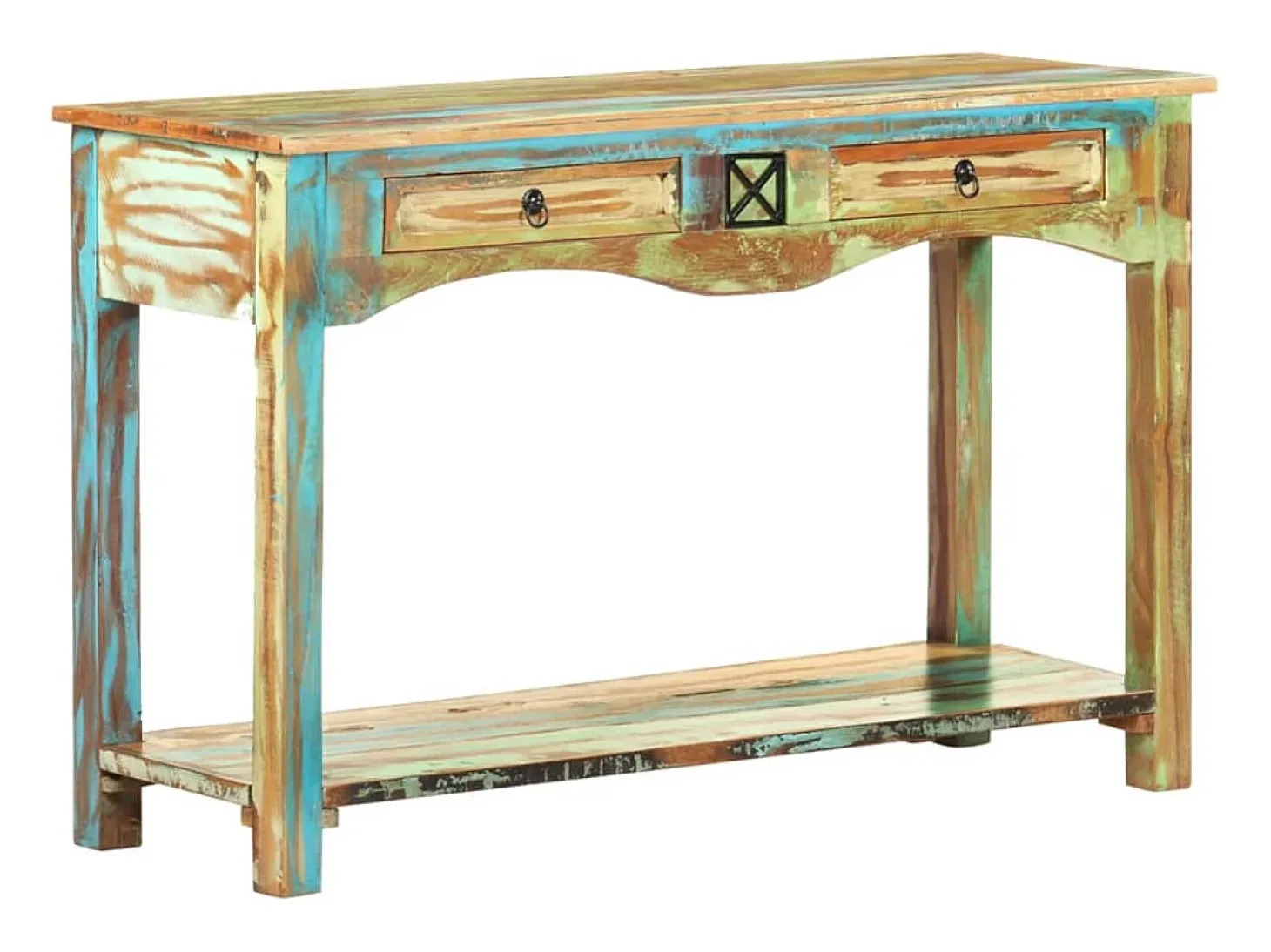 Mesa consola madera maciza reciclada 120x40x75 cm