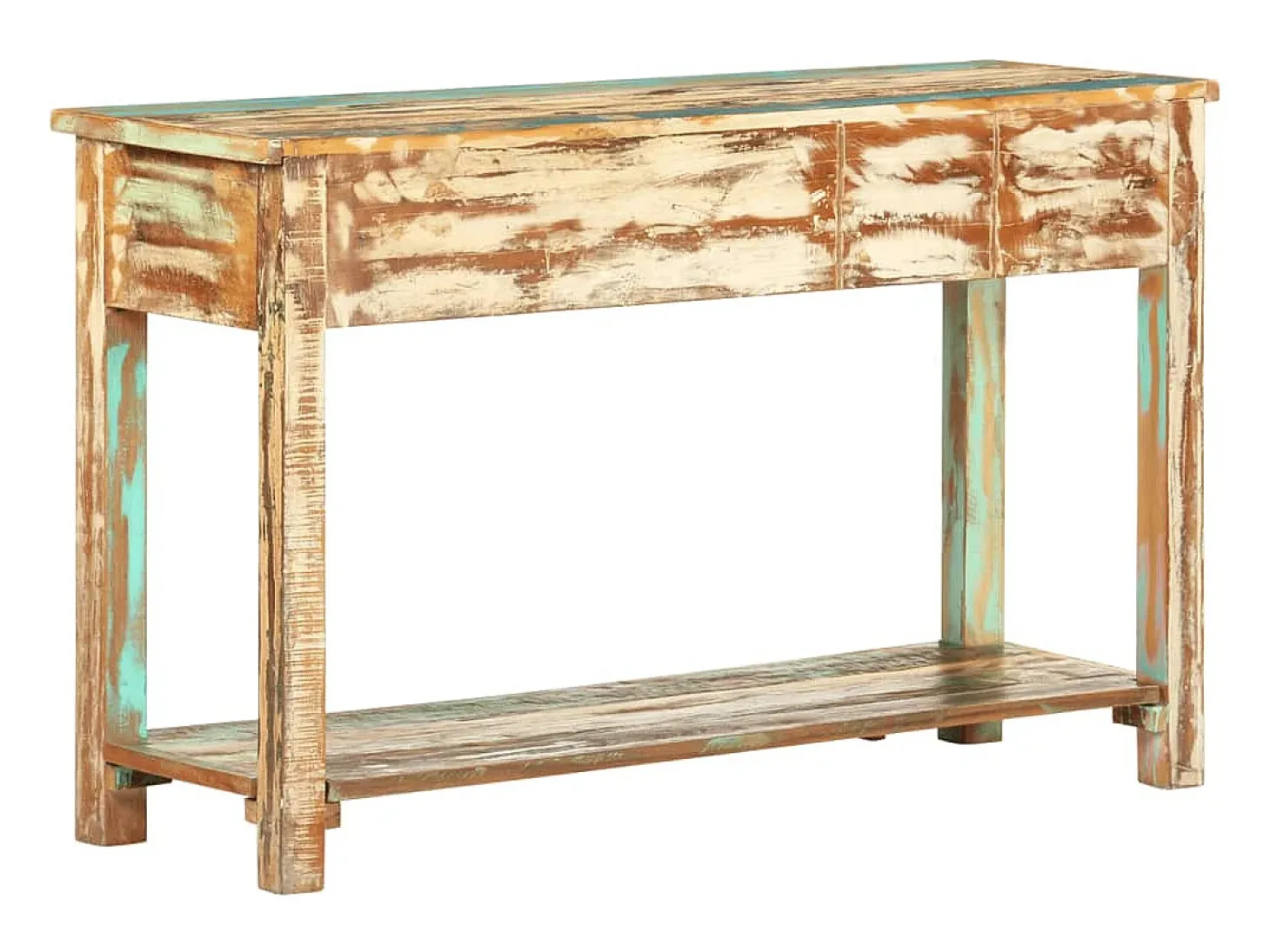 Mesa consola madera maciza reciclada 120x40x75 cm