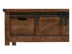 Mesa consola Madera maciza de abeto 131 x 35,5 x 75 cm Marrón