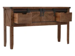 Mesa consola Madera maciza de abeto 131 x 35,5 x 75 cm Marrón