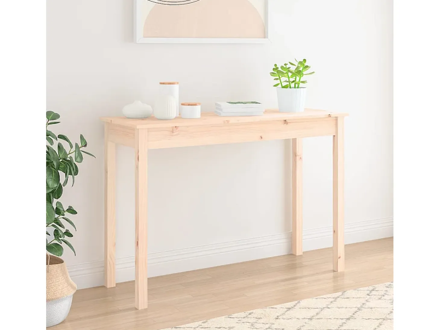 Mesa consola madera maciza de pino 110x40x75 cm