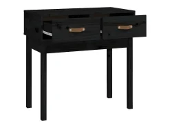 Mesa consola madera maciza de pino negro 76,5x40x75 cm ES131306