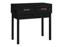 Mesa consola madera maciza de pino negro 76,5x40x75 cm ES131306
