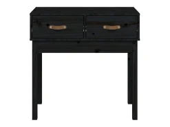 Mesa consola madera maciza de pino negro 76,5x40x75 cm ES131306
