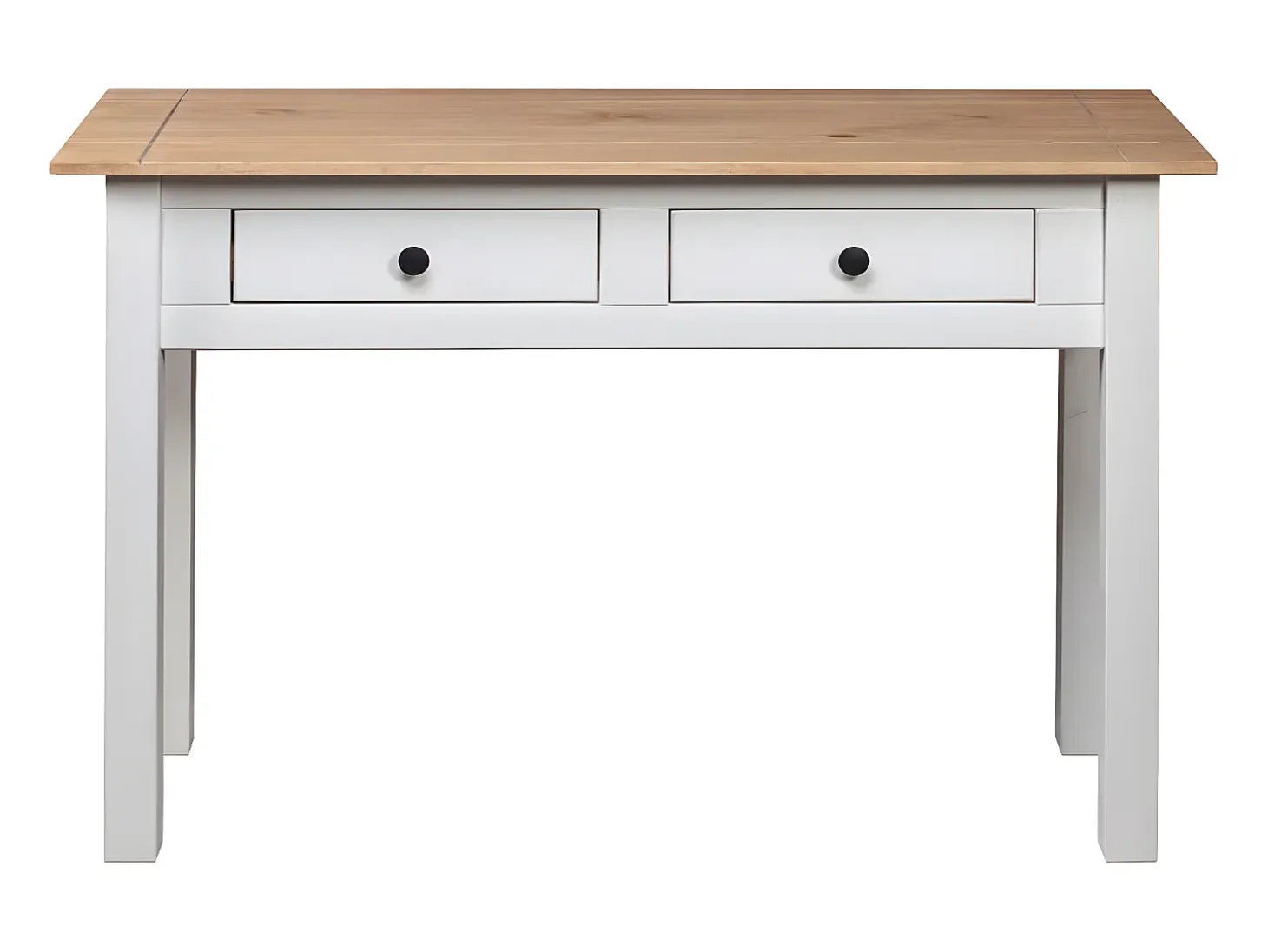 Mesa consola madera maciza pino Panamá blanco 110x40x72cm ES112177