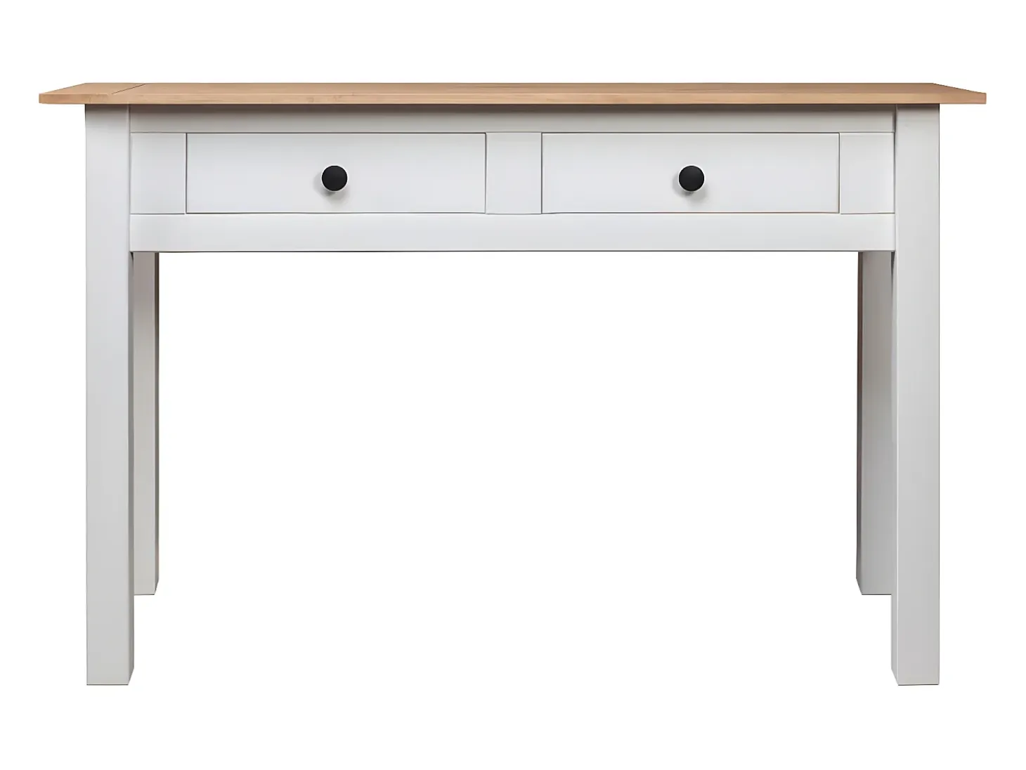 Mesa consola madera maciza pino Panamá blanco 110x40x72cm ES112177