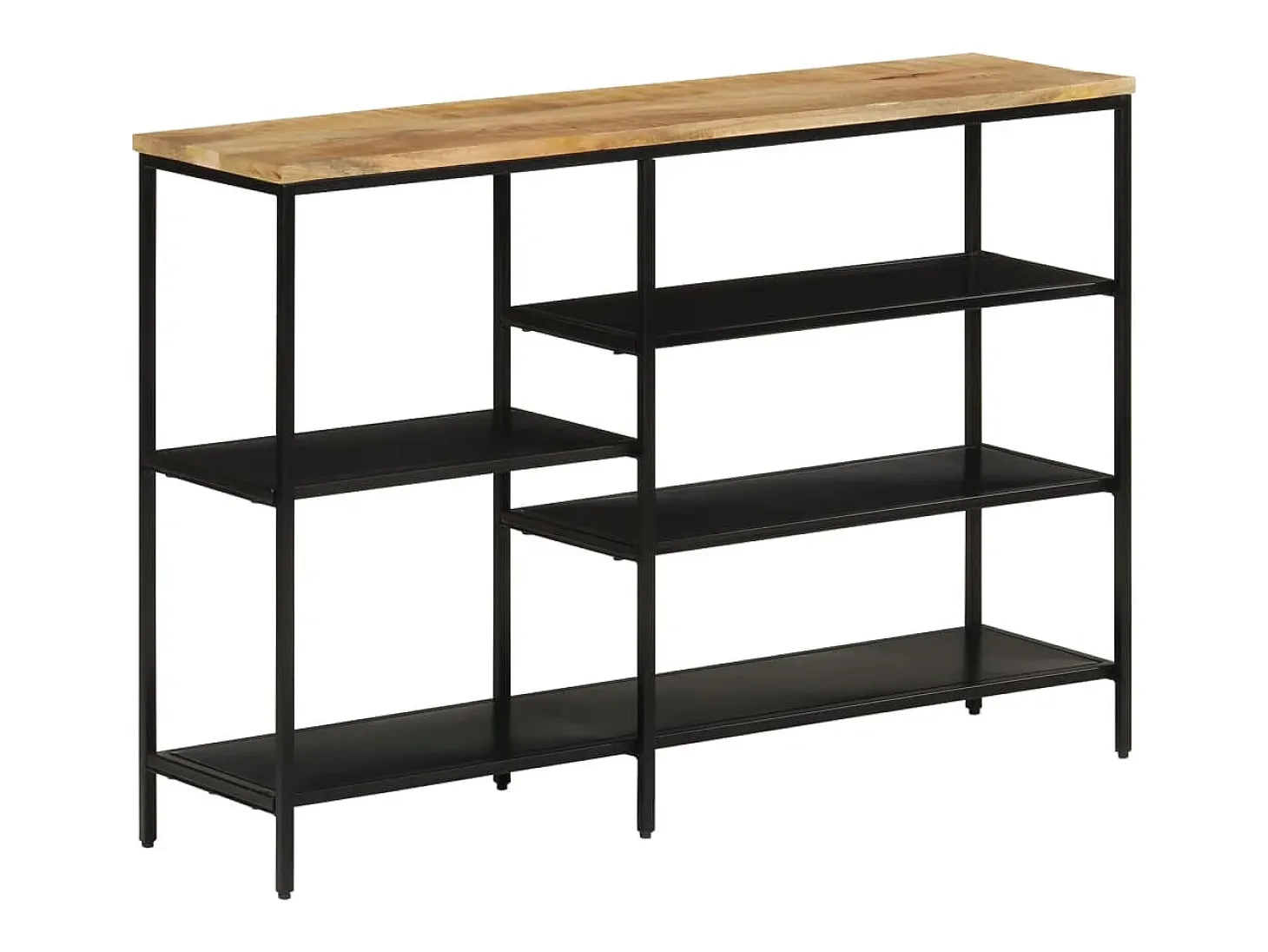 Mesa consola madera maciza mango rugosa y hierro 110x30x75 cm