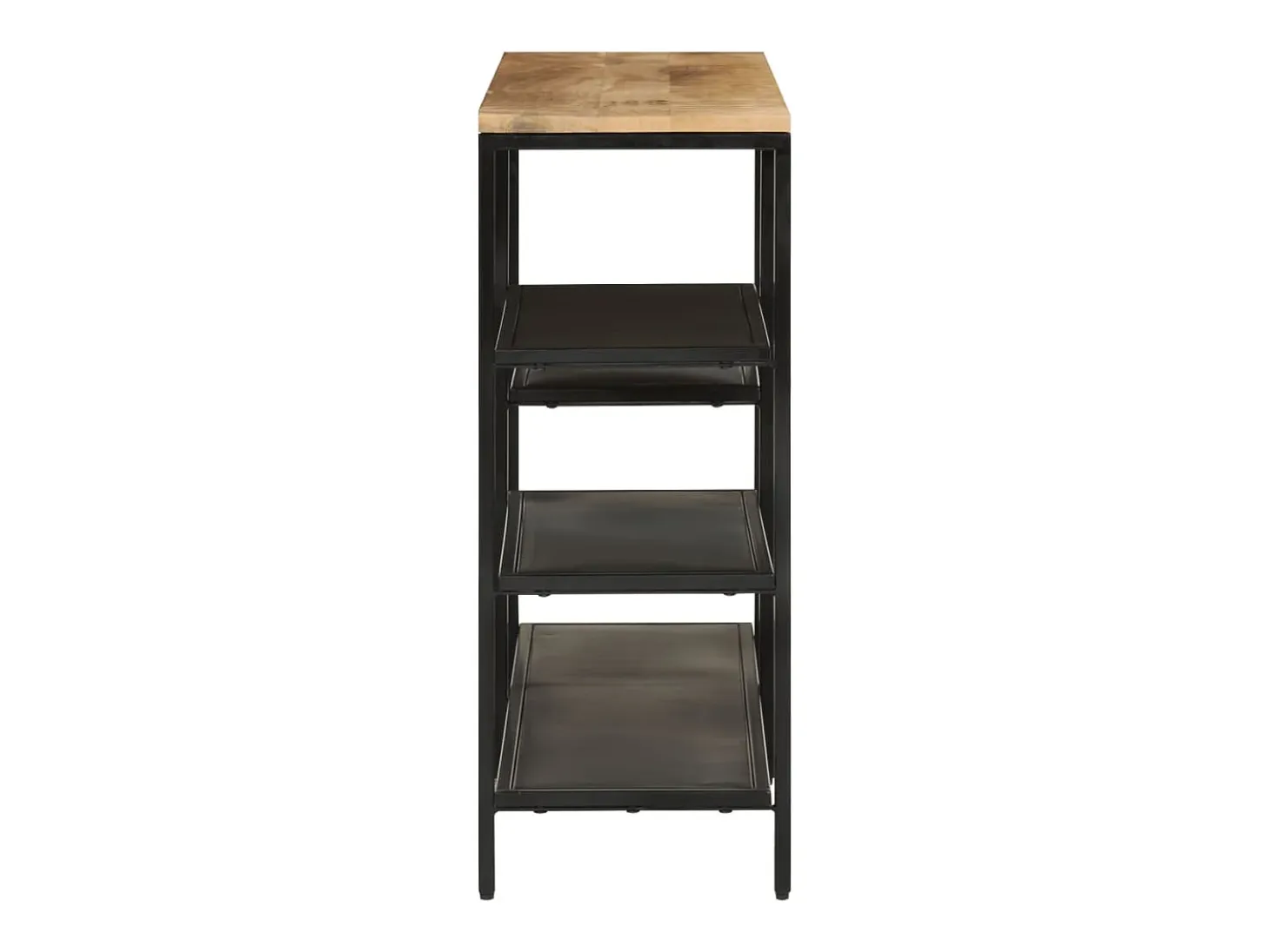 Mesa consola madera maciza mango rugosa y hierro 110x30x75 cm