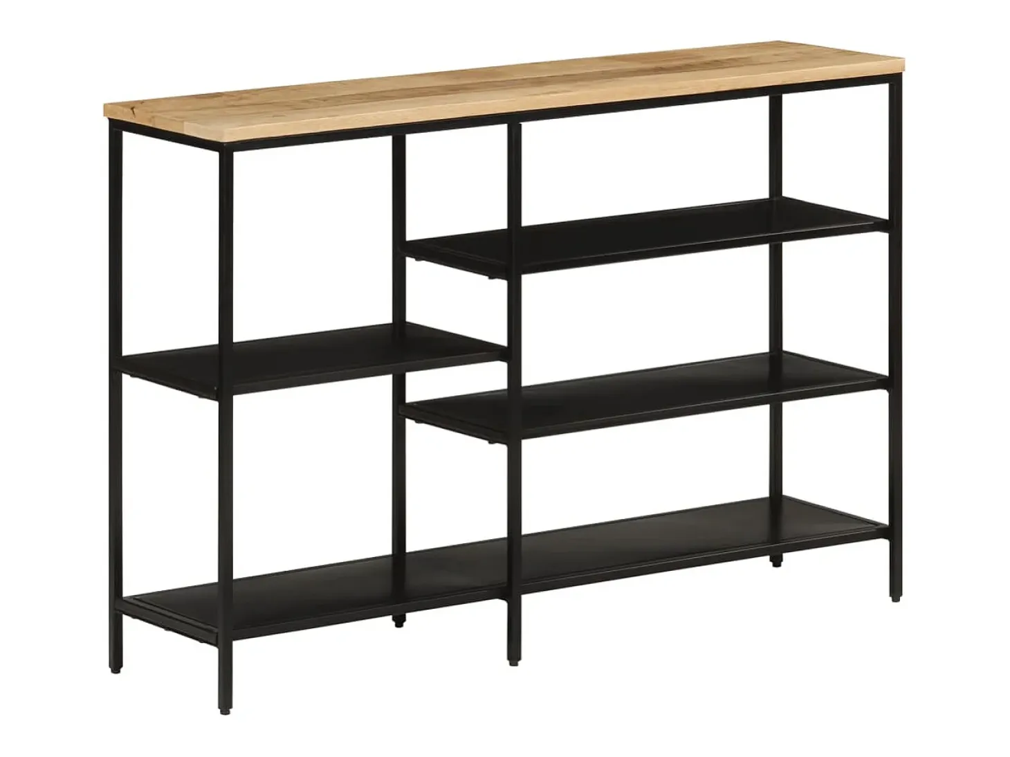 Mesa consola madera maciza mango rugosa y hierro 110x30x75 cm