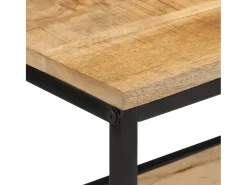 Mesa consola madera maciza de mango rugosa 70x35x70 cm ES654248
