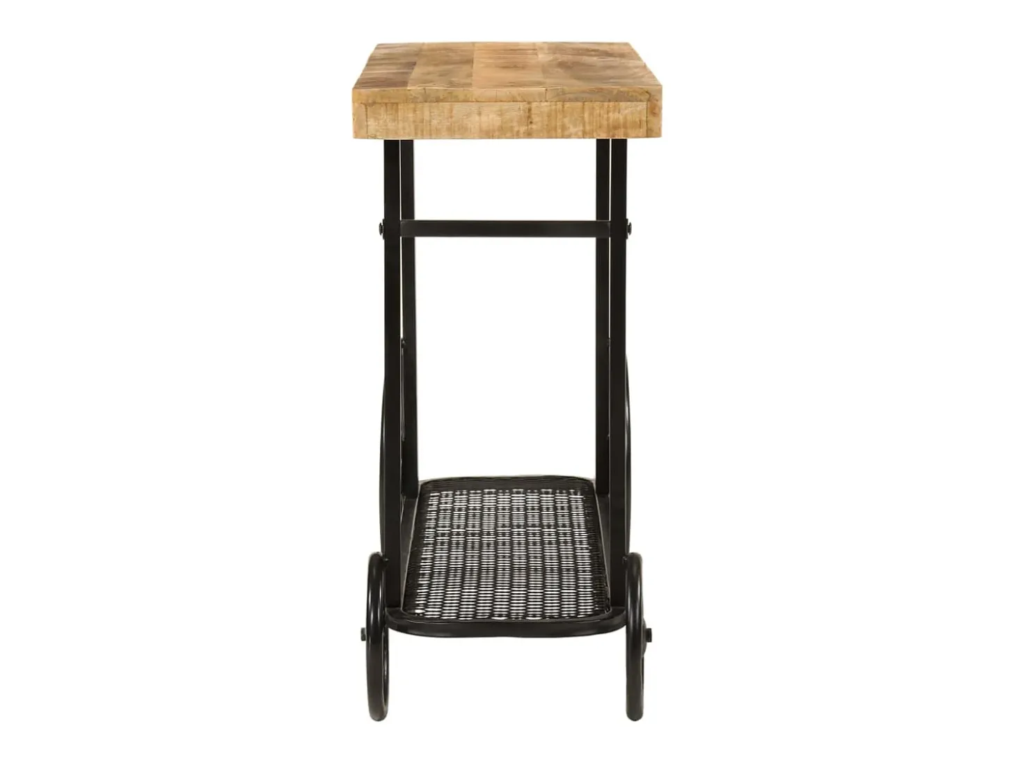 Mesa consola madera maciza de mango y hierro 112x36x76 cm