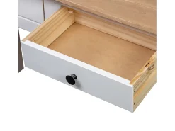 Mesa consola madera maciza pino Panamá blanco 110x40x72cm