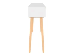 Mesa consola madera pino maciza ratán natural 105x30x75 cm
