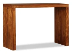 Mesa consola Madera sólida con acabado miel 110x40x76 cm