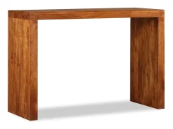 Mesa consola Madera sólida con acabado miel 110x40x76 cm