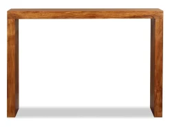 Mesa consola Madera sólida con acabado miel 110x40x76 cm