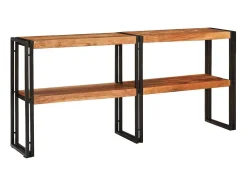 Mesa Consola Marrón 160 x 33 x 75 cm Madera de Acacia Sólida