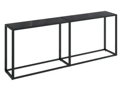 Mesa consola negra 200x35x75,5 cm Cristal templado