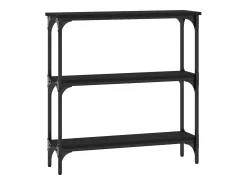 Mesa consola negra 75x22,5x75 cm madera de ingeniería