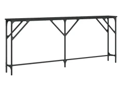 Mesa consola negra 180x23x75 cm madera de ingeniería