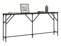 Mesa consola negra 180x23x75 cm madera de ingeniería
