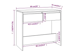 Mesa consola Negra 89x41x76,5 cm Acero