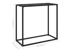 Mesa consola negra 80x35x75 cm Cristal templado