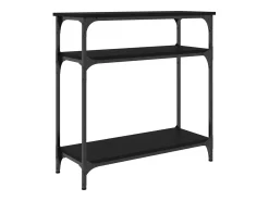 Mesa consola negra 75x29x75 cm madera de ingeniería