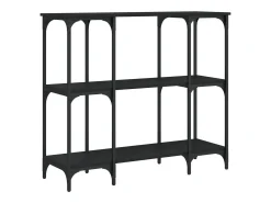 Mesa consola negra 102x35x90 cm madera de ingeniería