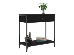 Mesa consola negra 75x34,5x75 cm madera de ingeniería