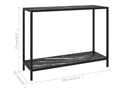 Mesa consola negra 100x35x75 cm Cristal templado