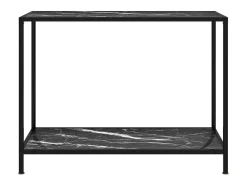 Mesa consola negra 100x35x75 cm Cristal templado