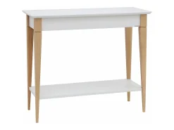Mesa Consola Pequeña Con Estante 85 x 35 cm Mimo Blanca