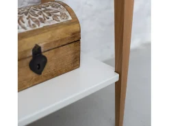 Mesa Consola Pequeña Con Estante 85 x 35 cm Mimo Blanca