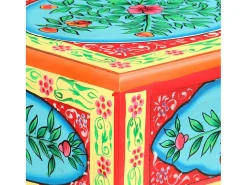 Mesa consola pintada a mano madera maciza de mango 80x35x75 cm
