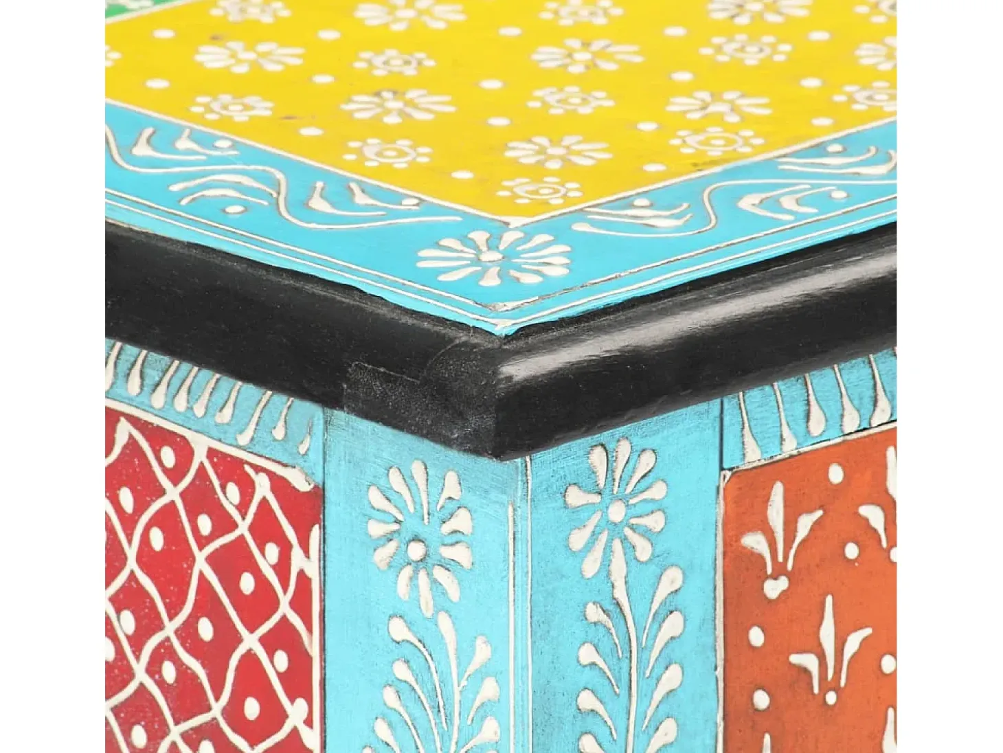 Mesa consola pintada a mano madera maciza de mango 80x35x75 cm