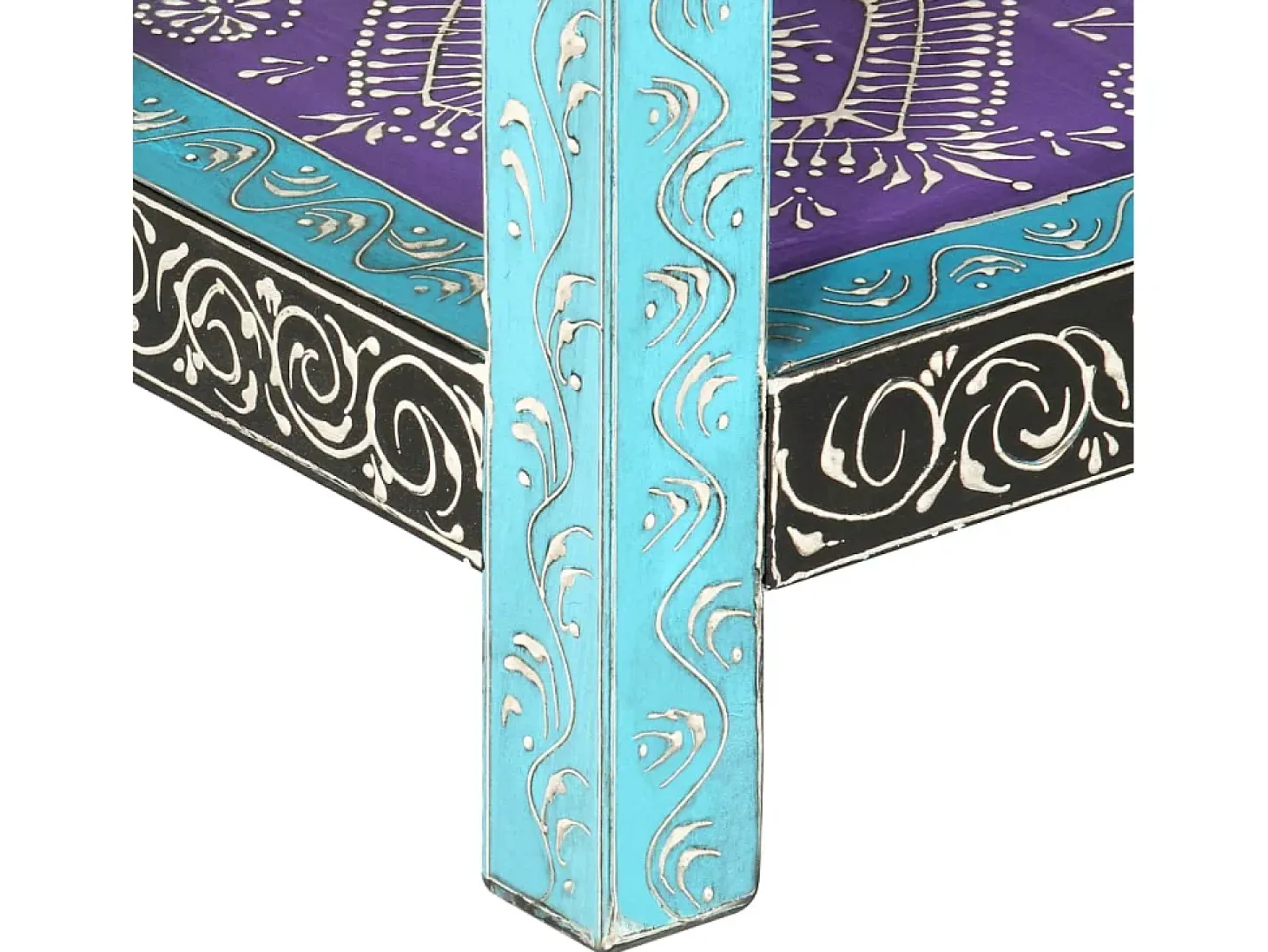 Mesa consola pintada a mano madera maciza de mango 80x35x75 cm