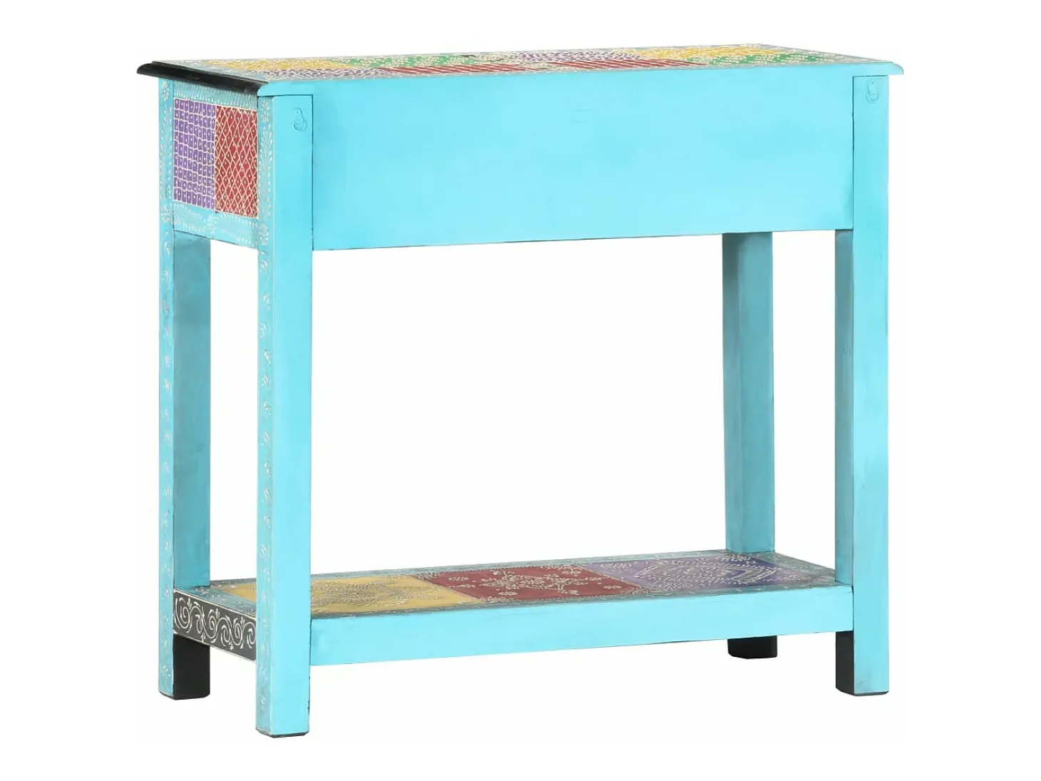 Mesa consola pintada a mano madera maciza de mango 80x35x75 cm