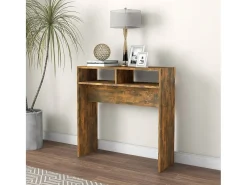 Mesa consola Roble ahumado 78x30x80 cm Madera de ingeniería