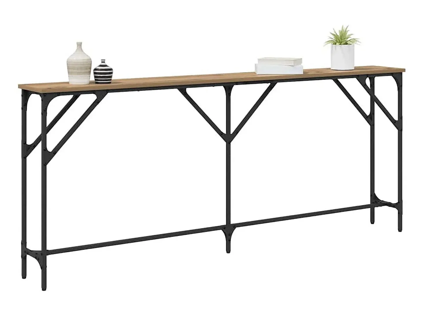 Mesa Consola Roble artisan 180 x 23 x 75 cm