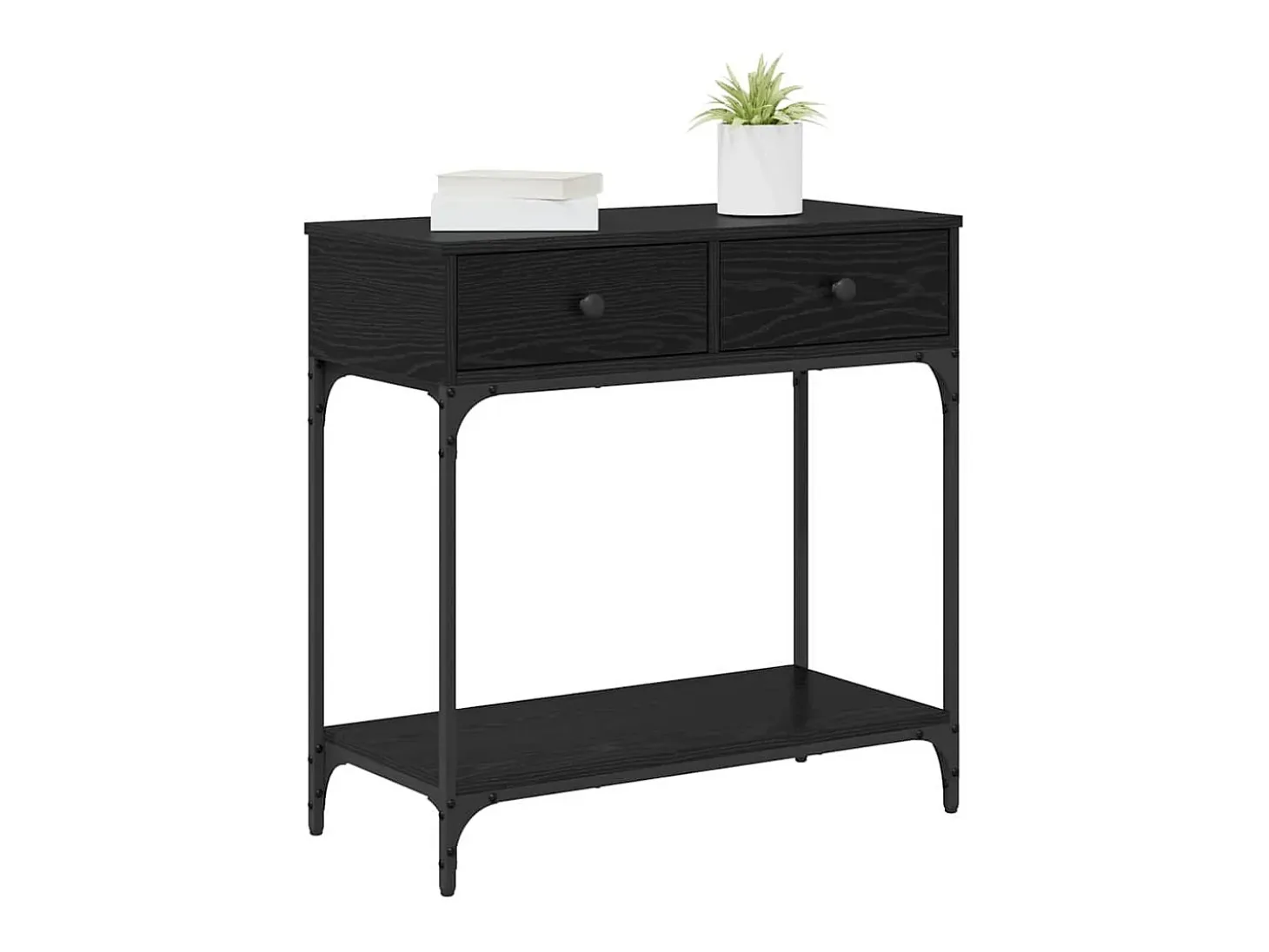 Mesa Consola Roble negro 75 x 34.5 x 75 cm Madera contrachapada