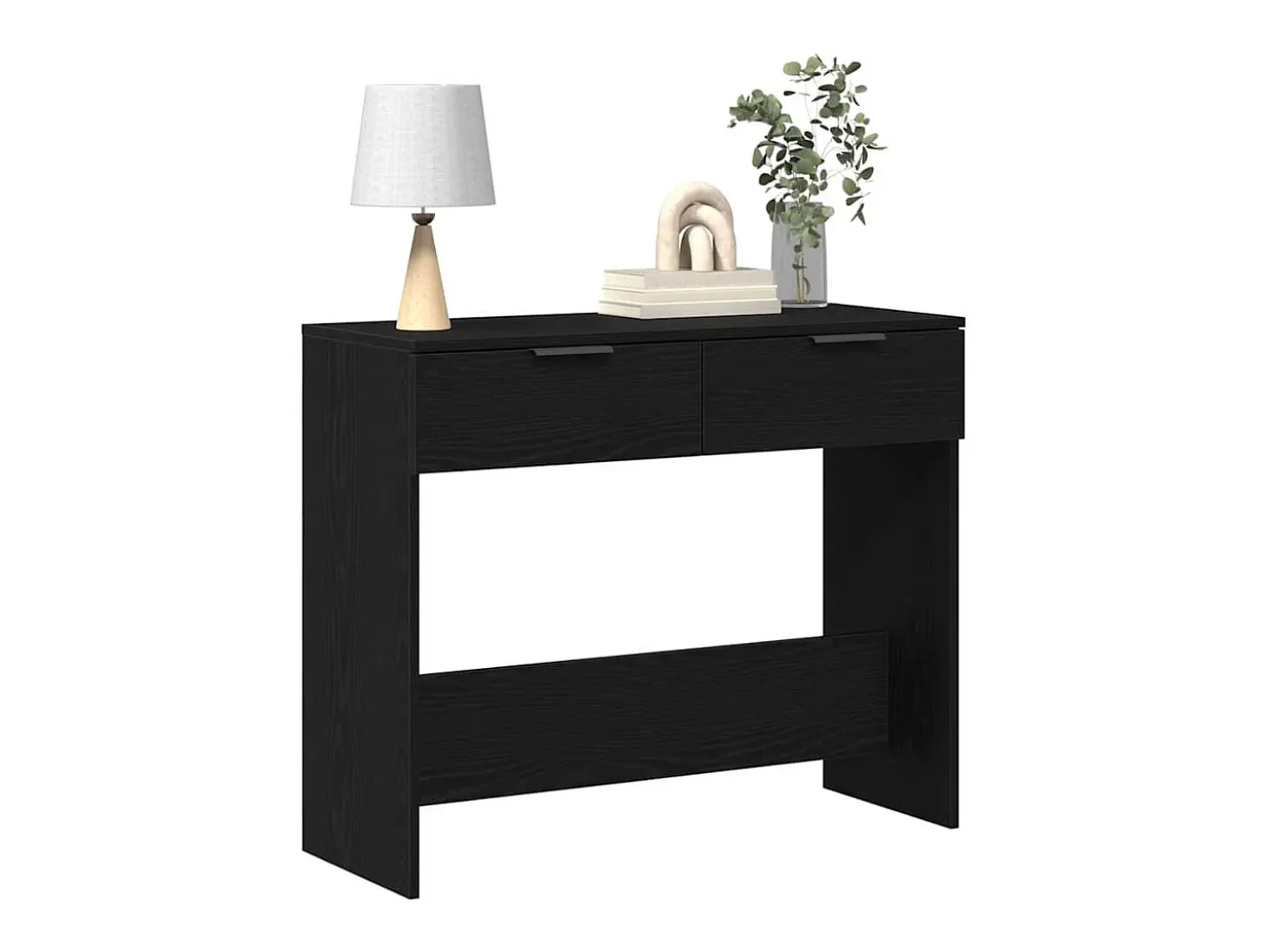 Mesa Consola Roble negro 90 x 36 x 75 cm Madera contrachapada