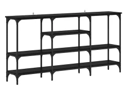 Mesa Consola Roble negro 160 x 29 x 80 cm Madera contrachapada