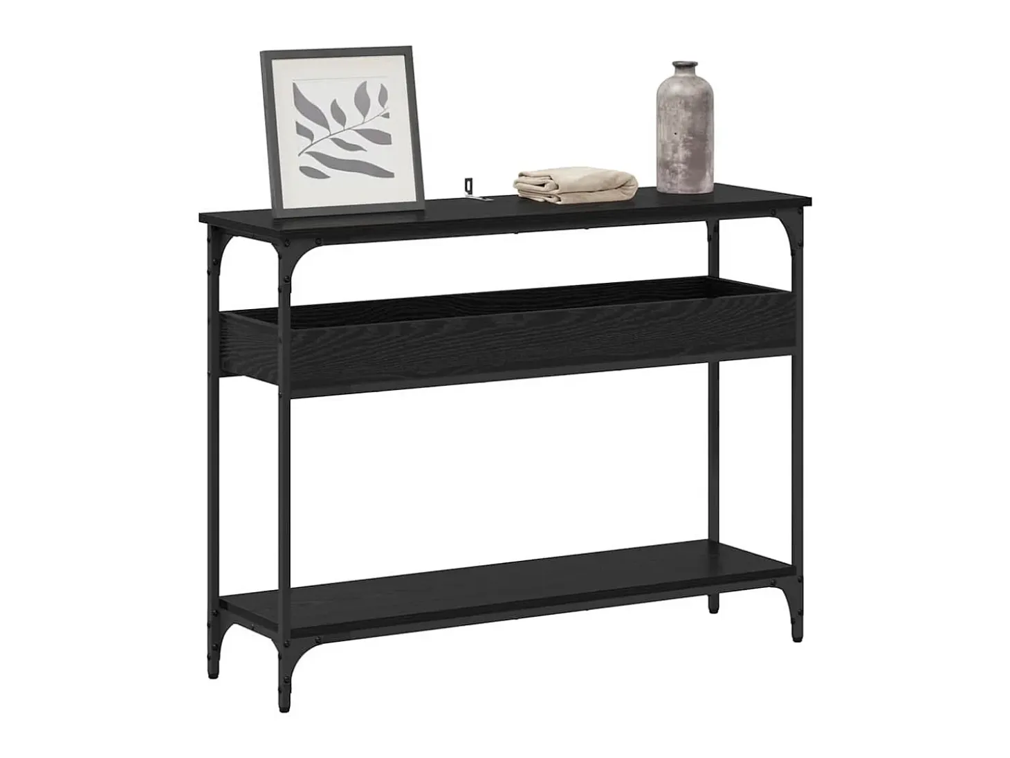 Mesa Consola Roble negro 100 x 29 x 75 cm Madera contrachapada