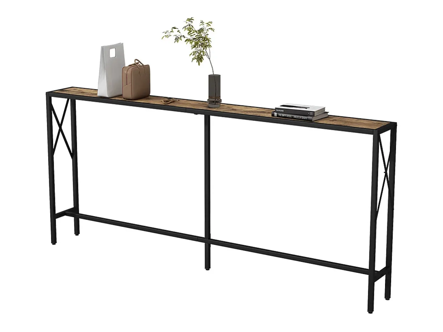 Mesa consola roble rústico 174x20x77 lima