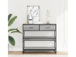 Mesa consola Sonoma gris 90x35x80 cm madera de ingeniería
