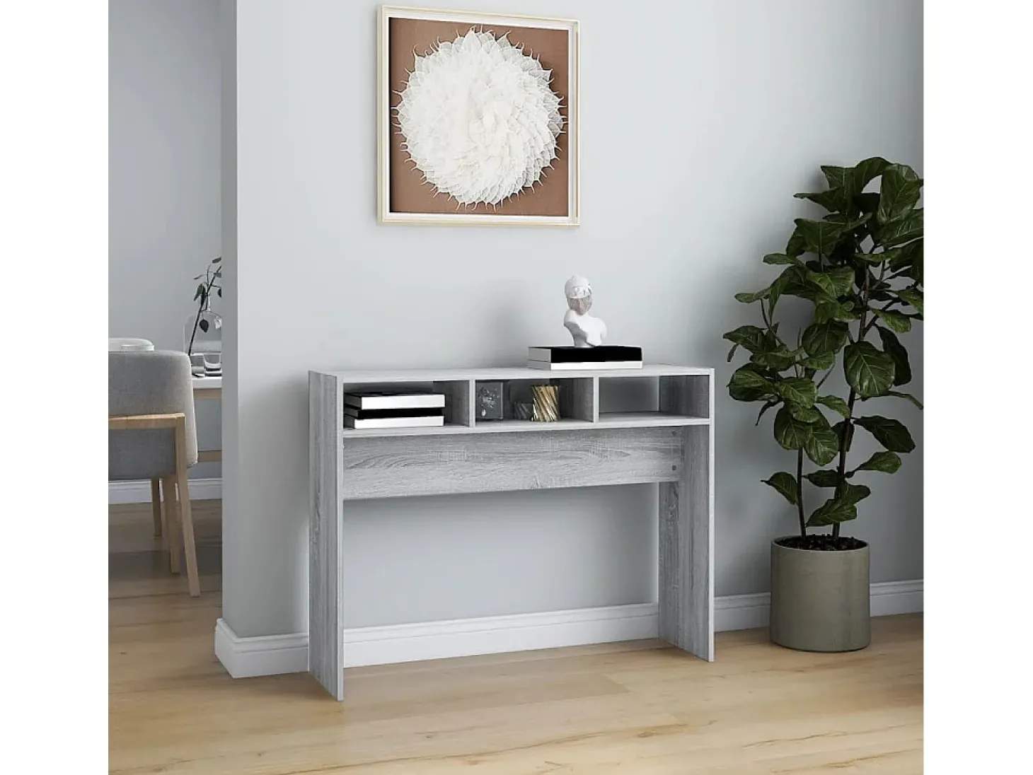 Mesa consola Sonoma gris 105x30x80 cm Madera de ingeniería