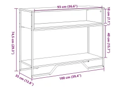 Mesa consola Sonoma gris 100x35x74,5 cm madera de ingeniería